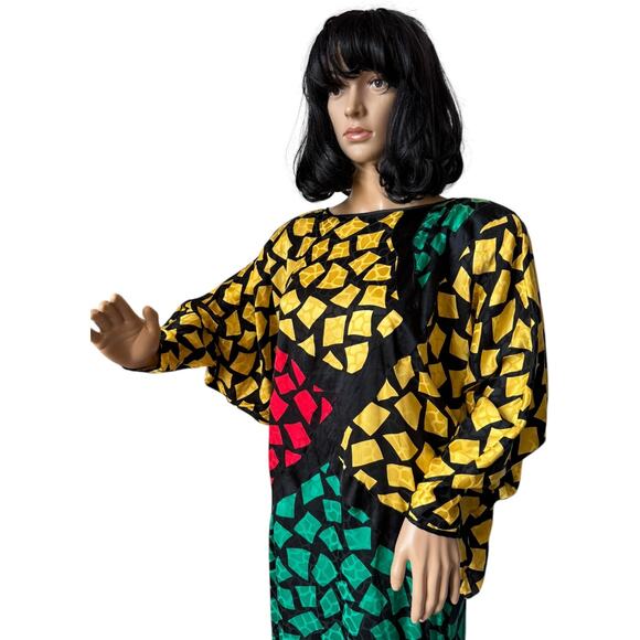 Vintage 1980s–1990s Guy Laroche Paris Pure Silk Graphic Dress size small - Picture 7 of 16